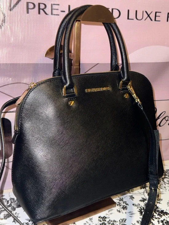 Michael Kors Black Saffiano Satchel with Gold Hardware - Picture 5 of 5